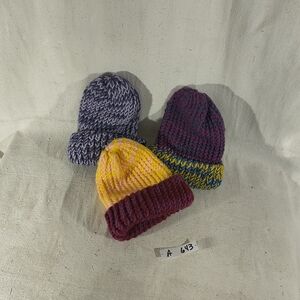 Kids Beanie Trio Bundle of Colorful Knit Caps